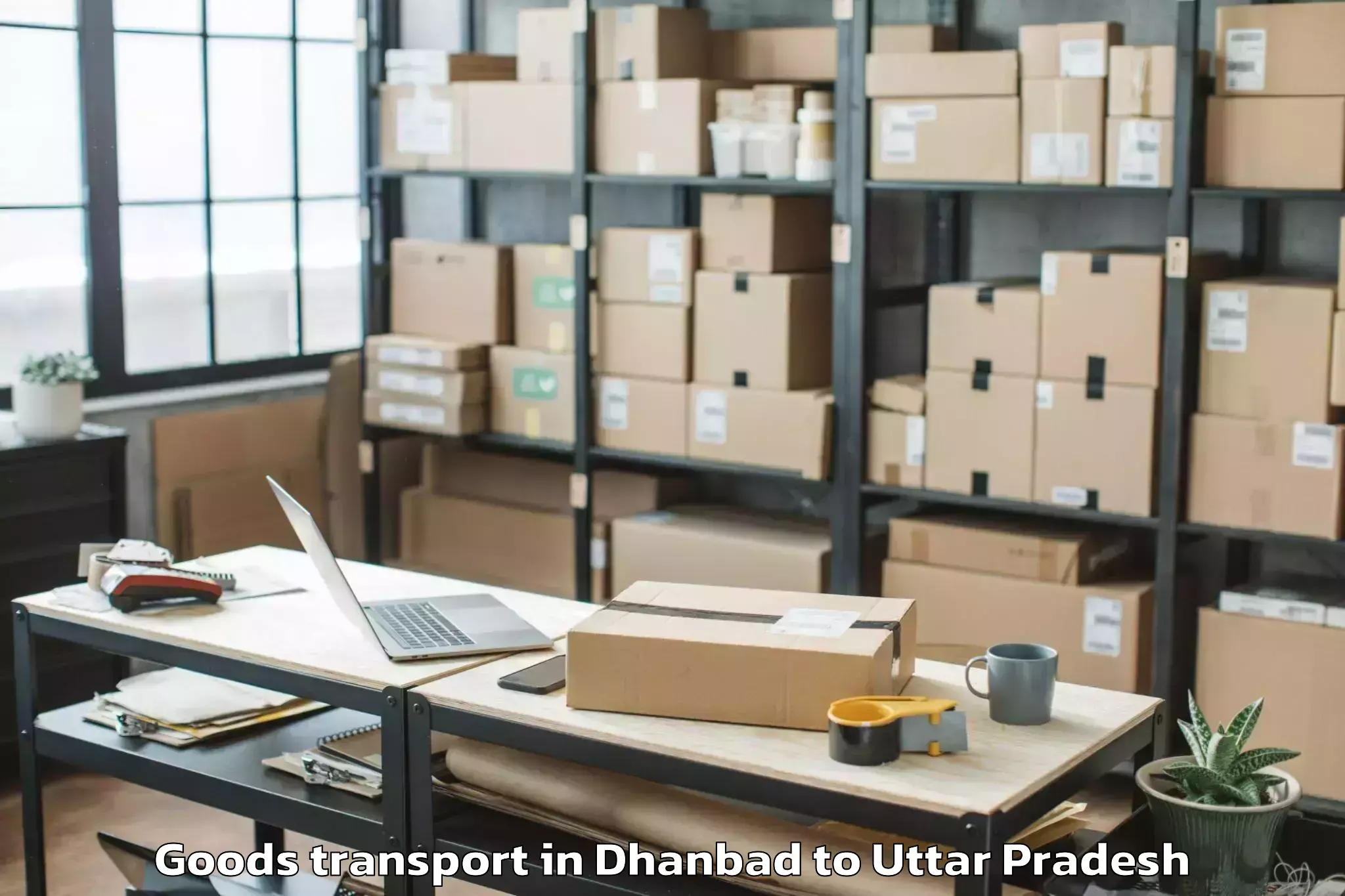 Hassle-Free Dhanbad to Handiya Goods Transport